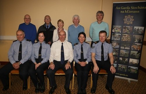 L - R Front Row : Sergeant paul wallace - Garda crime Prevention officer, Annmarie Mc Grath Community garda, Superintendent Michael Finan An garda siochana,Maeve Logue Community Garda,  L - R Back Row :  Brendan Delap - area coordinator, Frank Gallagher - west hill, Alice Raine - Plunkett o boyle tce. Frank McNulty - Convent Road, Michael Carey - College Road. PICS BY DAVID McDAID