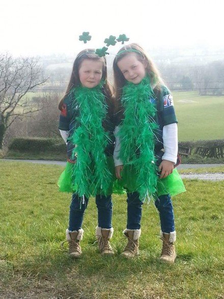 Grace and Alanah McGlynn from Ballybofey all set for the parade. :) 