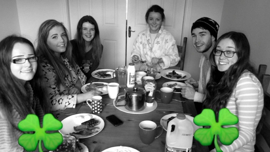 The Burtonport gang fuelling up before they celebrate St Patrick's Day in Sligo. 