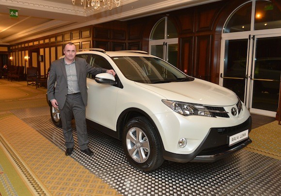 Brendan Kelly with the All-New Rav4 which has just arrived at his dealership