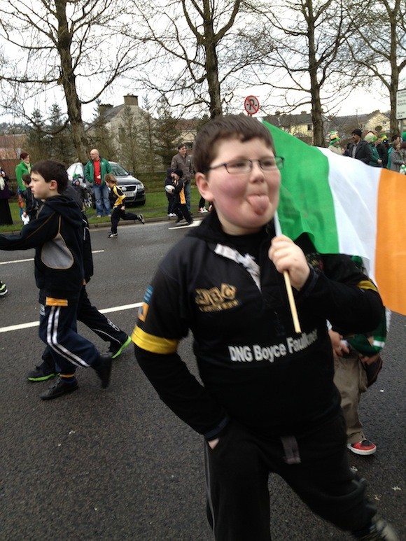 Joseph Bond from Letterkenny Rugby Club enjoying the parade today! 