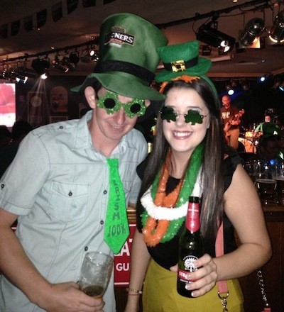 Burtonport brother and sister Mickey and Fiona Sweeney enjoying the St Patrick's Day celebrations in Perth this morning.