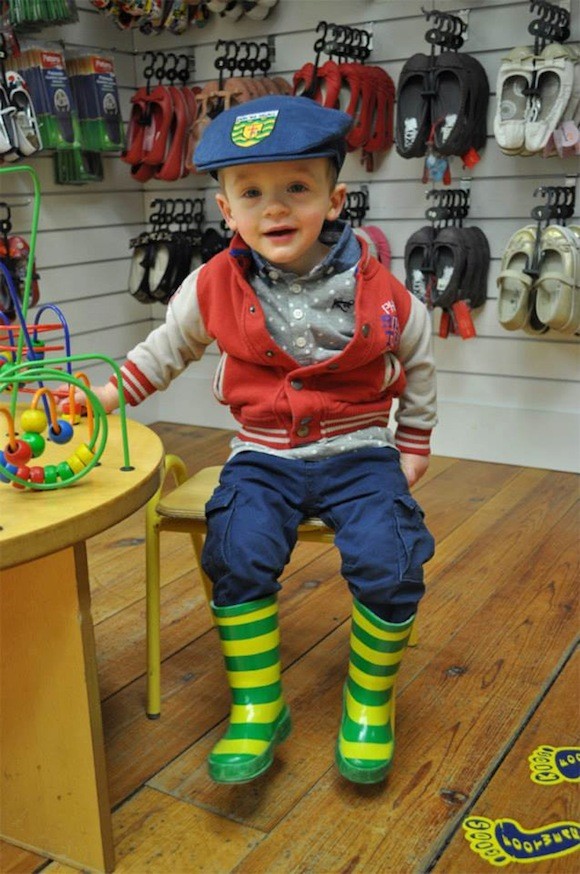 Harry in his new Donegal GAA wellies - Pic courtesy of stockists McElhinneys of Ballybofey