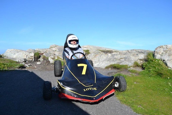 James Rudden the winner — at Malin Head Soap box Derby.