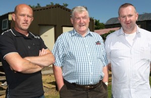 Enjoying the action at Killowen Park in the company of Terry Leyden Donegal League administrator. Pic.: Gary Foy