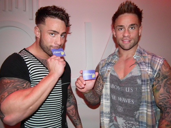 Anthony and Jason - the twins from MTV's The Valleys with their own Discover Bundoran Go! Cards at the weekend at Aqua nightclub