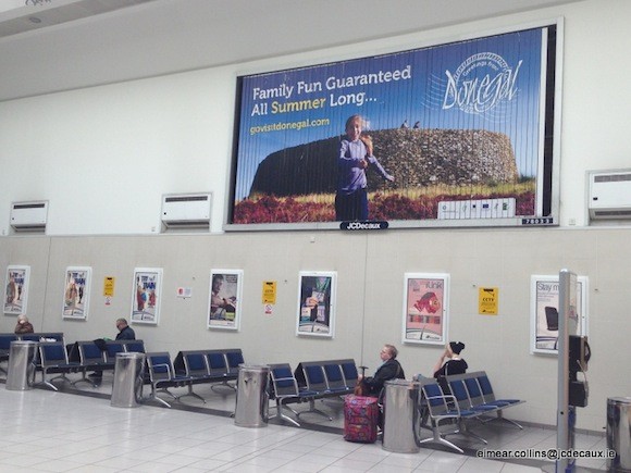  A photo of a bilboard in Belfast showing the famous An Grianán Aileach site in Burt Co. Donegal as part of Donegal Tourism's GoVisitDonegal.com summer marketing campaign.  