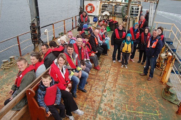 People on the boat trip across Mulroy Bay