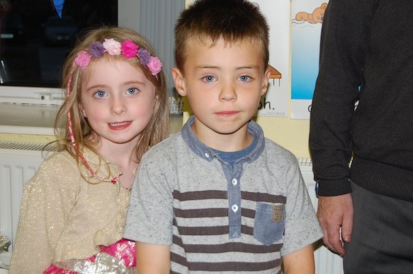 The youngest boy and girl attending school at present,Caoimhe Gallagher and Shane Carr