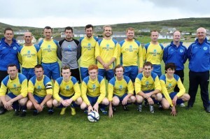 The history making panel of Strand Rovers Football Club who played in their first Donegal Junior League, Brian Mc Cormick Cup, match against near neighbours Keadue Rovers on Sunday in Maghery. Pic.: Gary Foy, League PRO