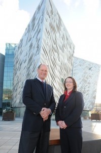 Dr Robert Ballard with Titanic Belfast OEC Manager Susan Heaney