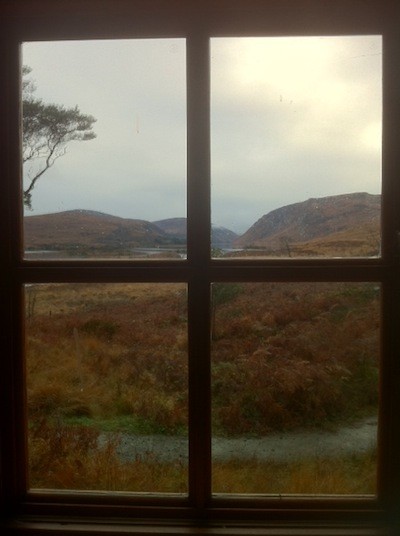 A view from the nature cabin up the lake