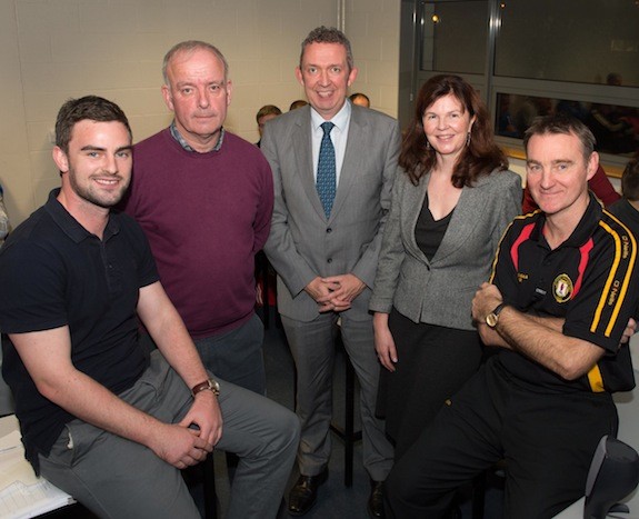 From Left:  Ronan Doherty, Lecturer, LYIT; Mick Murphy, Donegal GAA County Board; Paul Hannigan, President, LYIT; Dr Lynn Ramsey, Head of Department of Law and Humanities LYIT; and Rodger Keenan, Ulster Council. PIC BY CLIVE WASSON