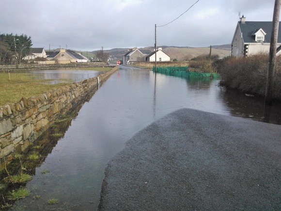 Flooding in Dunfanaghy this morning.