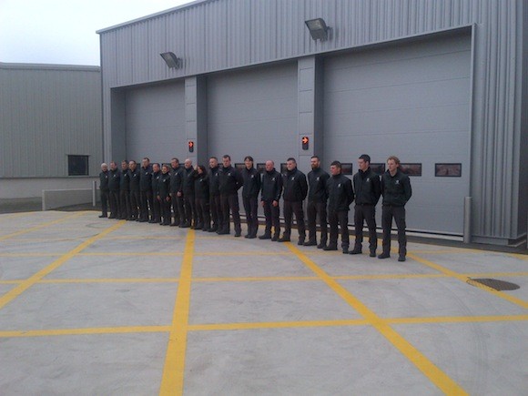 Members of the Killybegs Coast Guard await the arrival of the Minister.