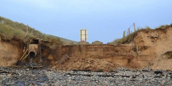 The entrance to Lagg Beach before Philip's repairs.