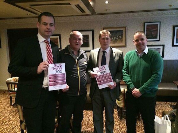 Matt Carthy and Pearse Doherty with Management of Elvery Sports