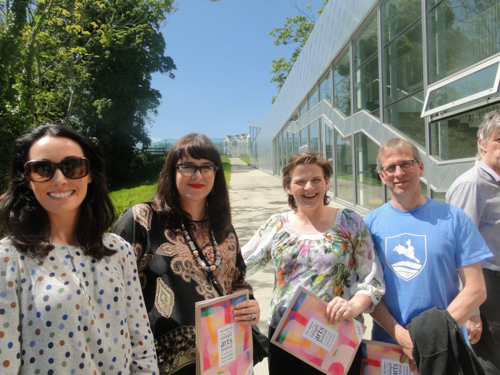 Sinead Boyle of Florence Food Co., who provided the catering for the launch, is pictured with Grace Korbel and Eve-Anne McCarron from the Donegal Local Enterprise Office and Rick LeVert of Kinnegar Brewing.