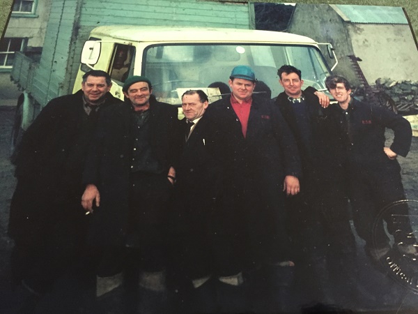 A view of a ESB crew back in the 70's. They are pictured in front of a Ford truck which was hand built By Doherty's Coachworks, Lifford. included from left my father, the trick driver, Fred Mc Daid, Peter Marley, (Glen), Martin Scanlon, supervisor, Tom Mc Ginty, Manorcunningham, Jim McDaid, Ramleton and Shaunie Scanlon. Martin Scanlon's son. Photo by Rodney Roulston