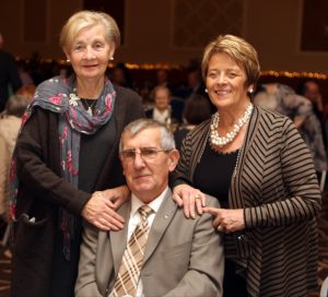 Jim Nallen celebrating his birthday pictured at the young at heart christmas party with Carrie Harvey and Mary Mc Garry at the Raddison