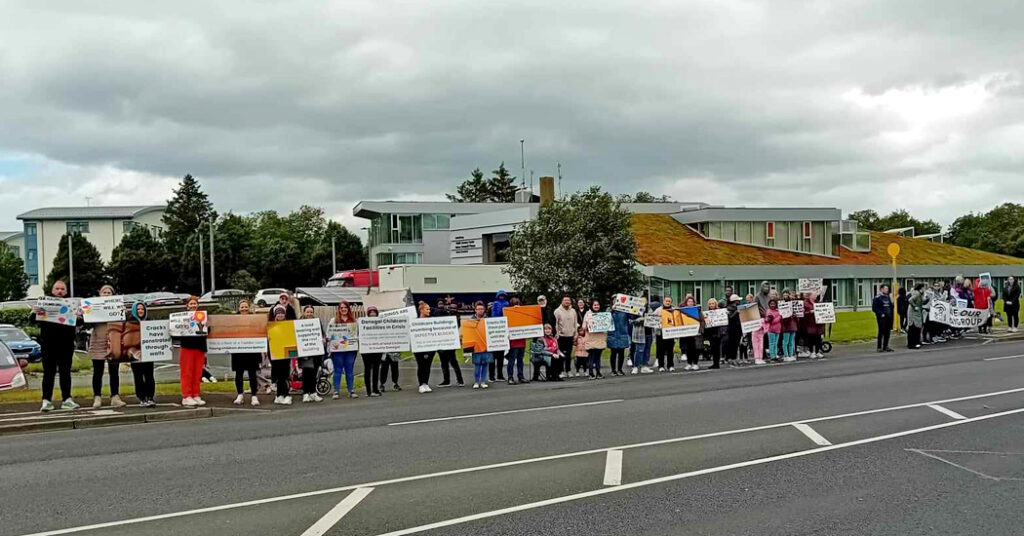 Childcare centres in defective blocks crises stage polling day protest ...